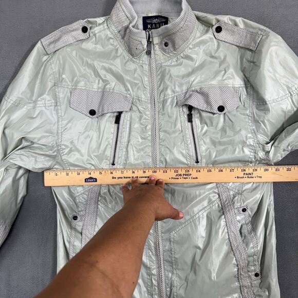 Kanji Jacket Mens Gray Full Zip Waxed Coated Japanese Utility Field 2X-Large XXL - Picture 9 of 11